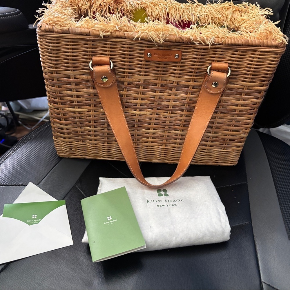 Kate Spade Wicker Tote Bag - Picture 6 of 10